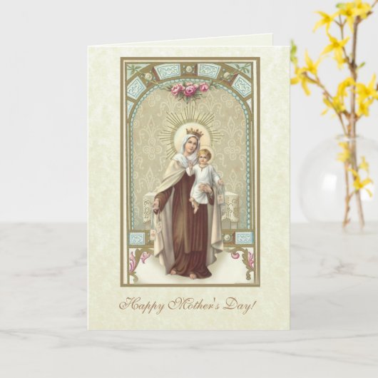 宗教賛美母マリーカーメル山 カード (黄色い花)