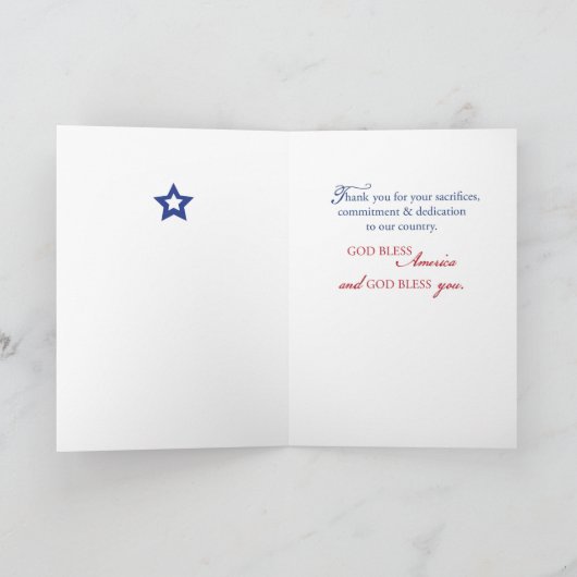 宗教退役軍人デイ星条 カード (内部)