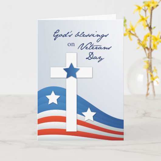 宗教退役軍人デイ星条 カード (黄色い花)