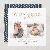 宗教金ゴールドの写モダン真のクリスマス シーズンカード (正面/裏面)