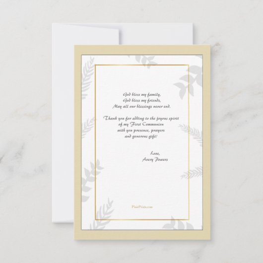 宗教金ゴールドの招待状ありがとう 招待状 (裏面)