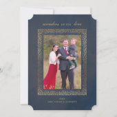 宗教金ゴールドクリスマス写真カード 招待状 (正面)