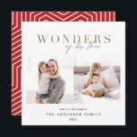 宗教金ゴールドモダン2写真ジオメトリッククリスマス シーズンカード<br><div class="desc">宗教的モダン金ゴールドのおしゃれな写真数々ののクリスマスカード。コレクションの一部です。文字とジオメトリの背景色を変更できます。上品スタイリッシュ、エレガントデザイン。</div>