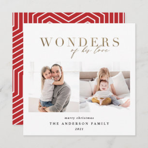 宗教金ゴールドモダン2写真ジオメトリッククリスマス シーズンカード