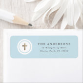 宗教金ゴールド交差差出人住所 ラベル (インサイチュ)