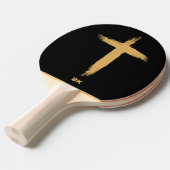 宗教金ゴールド十字架 卓球ラケット (正面アングル)