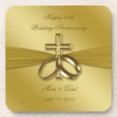 宗教金第50結婚記念日のコースター コースター (正面)