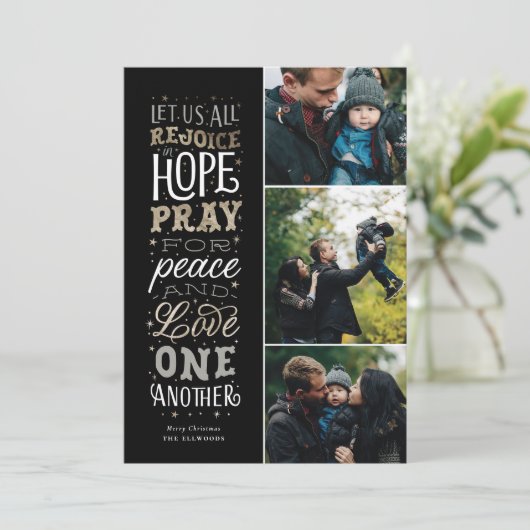 宗教金箔フェイククリスマスカードを喜ぶ シーズンカード (スタンド正面)