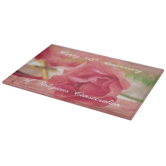 宗教開教50周年バラ カッティングボード (角)