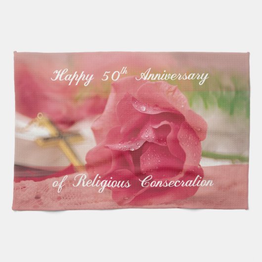 宗教開教50周年バラ キッチンタオル (横)