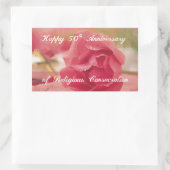 宗教開教50周年バラ 長方形シール (バッグ)