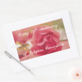 宗教開教50周年バラ 長方形シール (封筒)