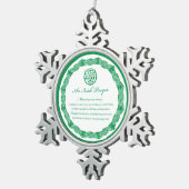 宗教1周年記念結婚の花 スノーフレークピューターオーナメント (右)