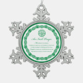 宗教1周年記念結婚の花 スノーフレークピューターオーナメント (正面)