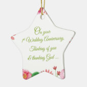 宗教1周年記念結婚の花 セラミックオーナメント (左)