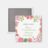 宗教1周年記念結婚の花 マグネット (正面/裏面)