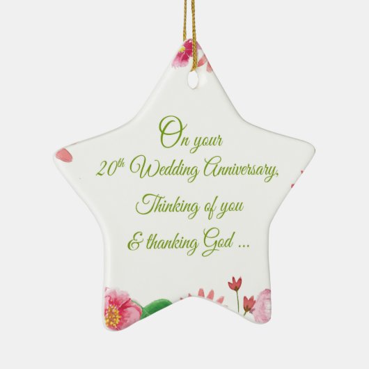 宗教20周年結婚の花 セラミックオーナメント (右)