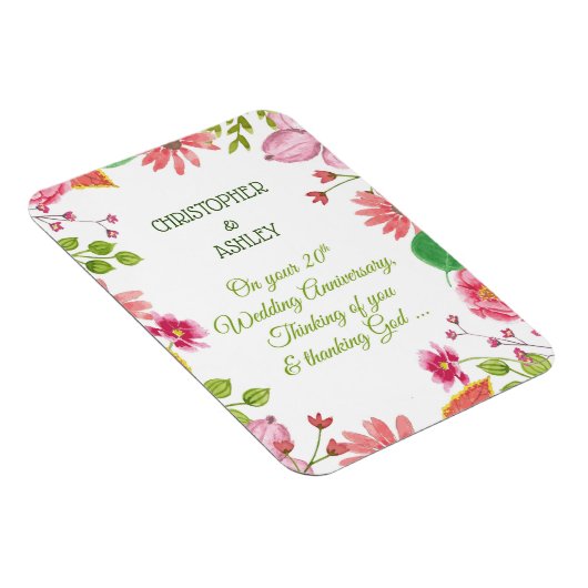 宗教20周年結婚の花 マグネット (右側)