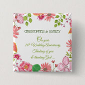 宗教20周年結婚の花 缶バッジ (正面)