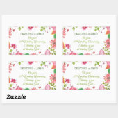 宗教20周年結婚の花 長方形シール (シート)