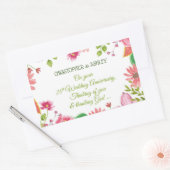 宗教20周年結婚の花 長方形シール (封筒)