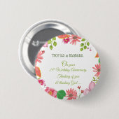 宗教25結婚周年記念花 缶バッジ (正面&裏面)