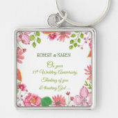 宗教35周年結婚の花 キーホルダー (正面)