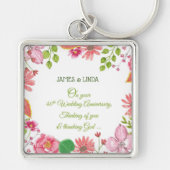 宗教40周年結婚の花 キーホルダー (正面)