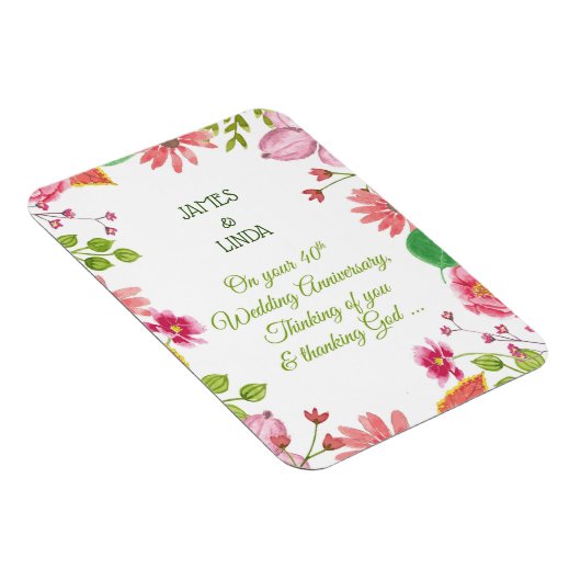 宗教40周年結婚の花 マグネット (右側)