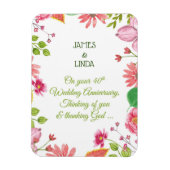 宗教40周年結婚の花 マグネット (縦)