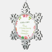 宗教55周年結婚の花 スノーフレークピューターオーナメント (右)