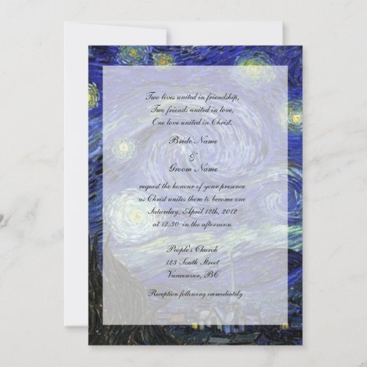 宗教,キリスト結婚式招待状,星空の夜 招待状 (正面)