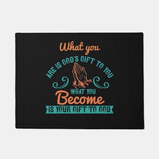 宗教 – 神の贈り物 ドアマット (正面)