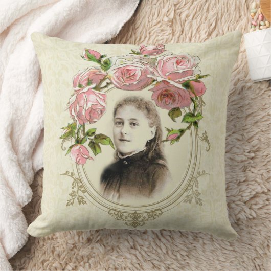 宗教St.テレーズのヴィンテージのカトリック教徒のバラ クッション (ブランケット)