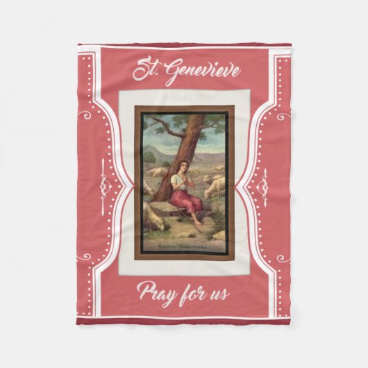宗教St. Genevieveの女の子の聖者 フリースブランケット (正面)