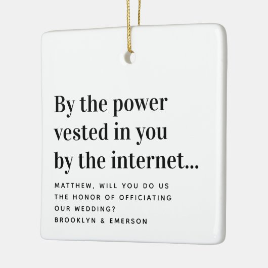 官おもしろい案が我々と結婚 セラミックオーナメント (左)