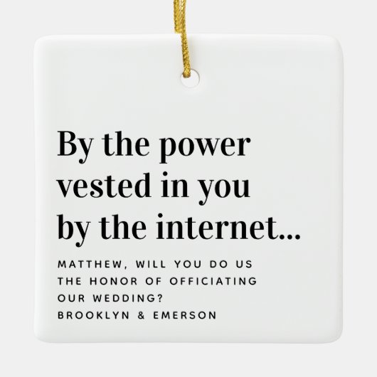 官おもしろい案が我々と結婚 セラミックオーナメント (正面)