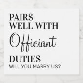 官吏の職務と上手に組み合結婚わせる スパークリングワインラベル (シングルラベル)