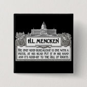 官吏のH.L.Mencken 缶バッジ (正面)