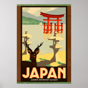 官日本の鉄ビンテージ旅行ポスター ポスター