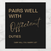 官用義務とカスタマイズ可能なペア ワインラベル (シングルラベル)