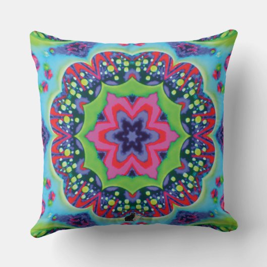 官能性万華鏡のように千変万化するパターン枕 クッション (裏面)