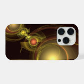 官能的なつながり ゴールドのエネルギー 抽象アート iPhoneケース (裏面横)