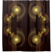 官能的なつながり　ゴールドのエネルギー　抽象芸術 シャワーカーテン (正面)