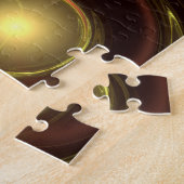 官能的なつながり　ゴールドのエネルギー　抽象芸術 ジグソーパズル (側面)