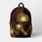 官能的なつながり　ゴールドのエネルギー　抽象芸術 プリントバックパック (正面)