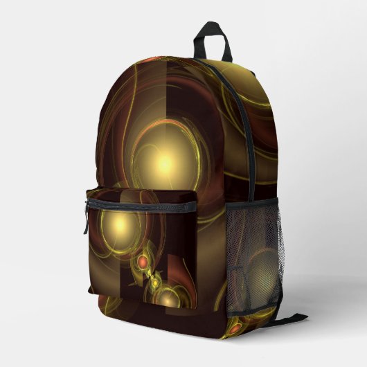 官能的なつながり　ゴールドのエネルギー　抽象芸術 プリントバックパック (裏面右端)