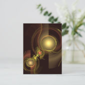 官能的なつながり　ゴールドのエネルギー　抽象芸術 ポストカード (スタンド正面)