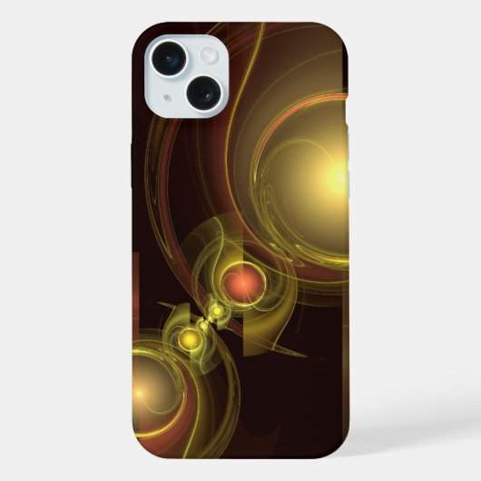 官能的なつながり ゴールドのエネルギー 抽象芸術 iPhoneケース (裏面)