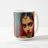 官能的なインドの紅茶摘み女子 コーヒーマグカップ (正面右)